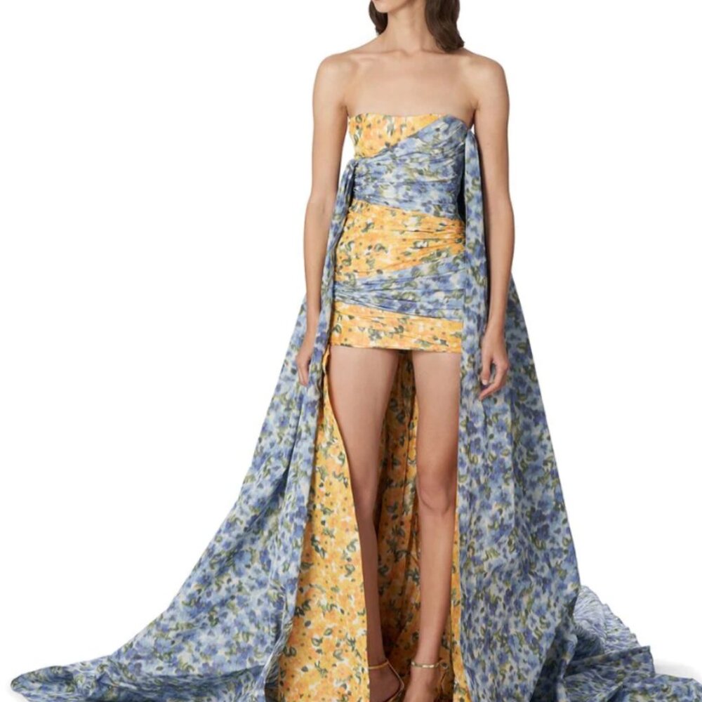 Carolina Herrera Strapless Gathered Bodice Mini Dress